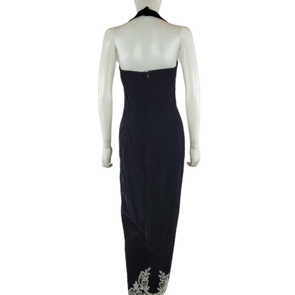 Escada Black Vintage Velvet Long Formal Dress - Picture 3 of 8